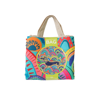 Amber Bright Creations Rainbow Dachshund Reusable Shopping Bag Tote Bags Amber Bright Creations Quirky Turkey Gifts
