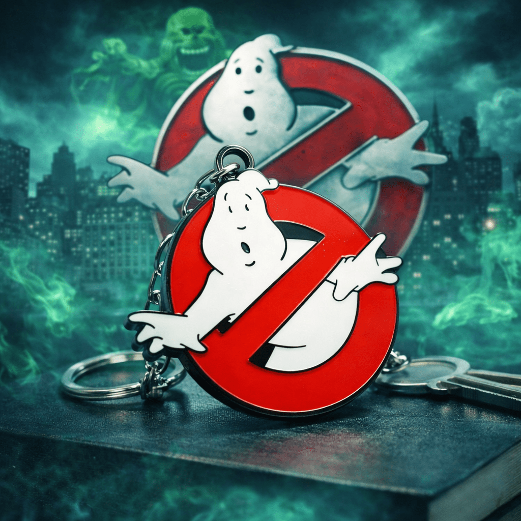 Ghostbusters Logo Keyring | Movie Ghost Keychain Charm Keyrings Fashion Accessories Quirky Turkey Gifts