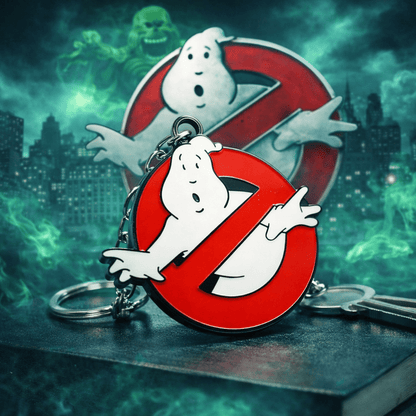 Ghostbusters Logo Keyring | Movie Ghost Keychain Charm Keyrings Fashion Accessories Quirky Turkey Gifts