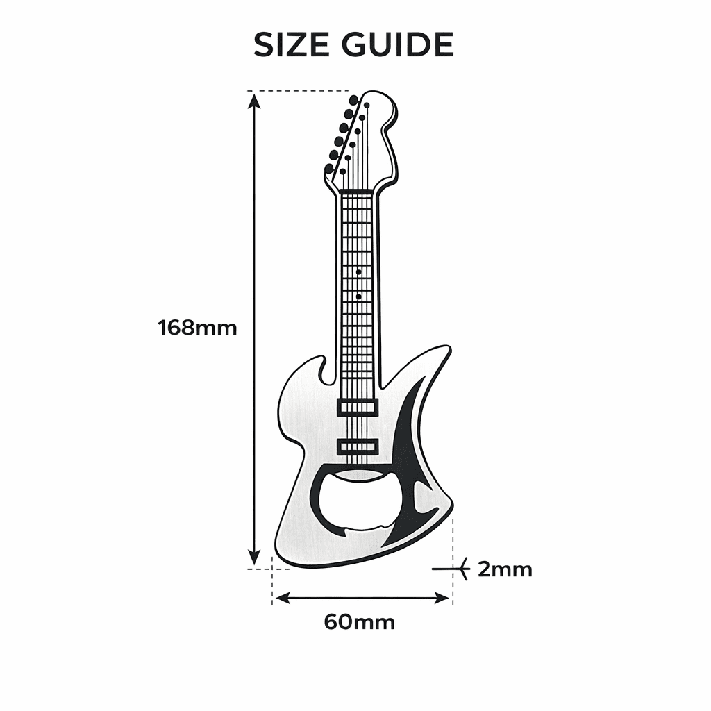 Luckies Rock Guitar Bottle Opener | Brushed Stainless Steel Pocket Opener Gadgets SuckUK Quirky Turkey Gifts