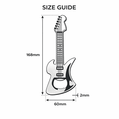 Luckies Rock Guitar Bottle Opener | Brushed Stainless Steel Pocket Opener Gadgets SuckUK Quirky Turkey Gifts