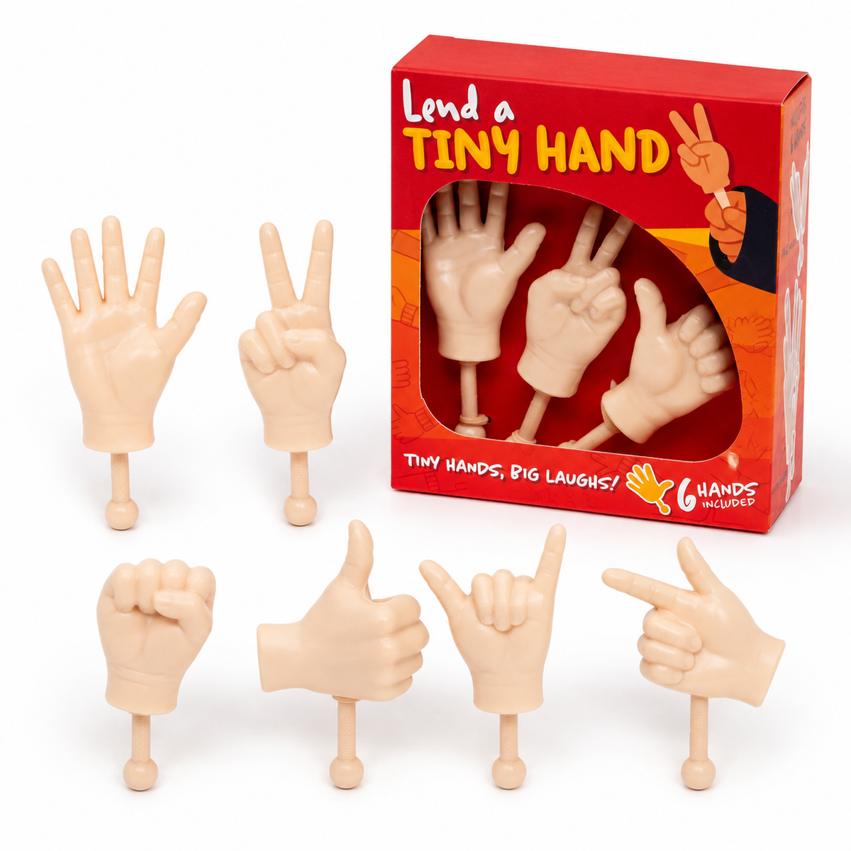 Lend A Tiny Hand – 6 Mini Hands Novelty Prank Gift | Boxer Gifts