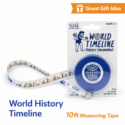 10ft World History Measuring Tape – Unique Educational Gift 📏🌍 Gadgets SuckUK Quirky Turkey Gifts