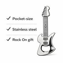 Luckies Rock Guitar Bottle Opener | Brushed Stainless Steel Pocket Opener Gadgets SuckUK Quirky Turkey Gifts