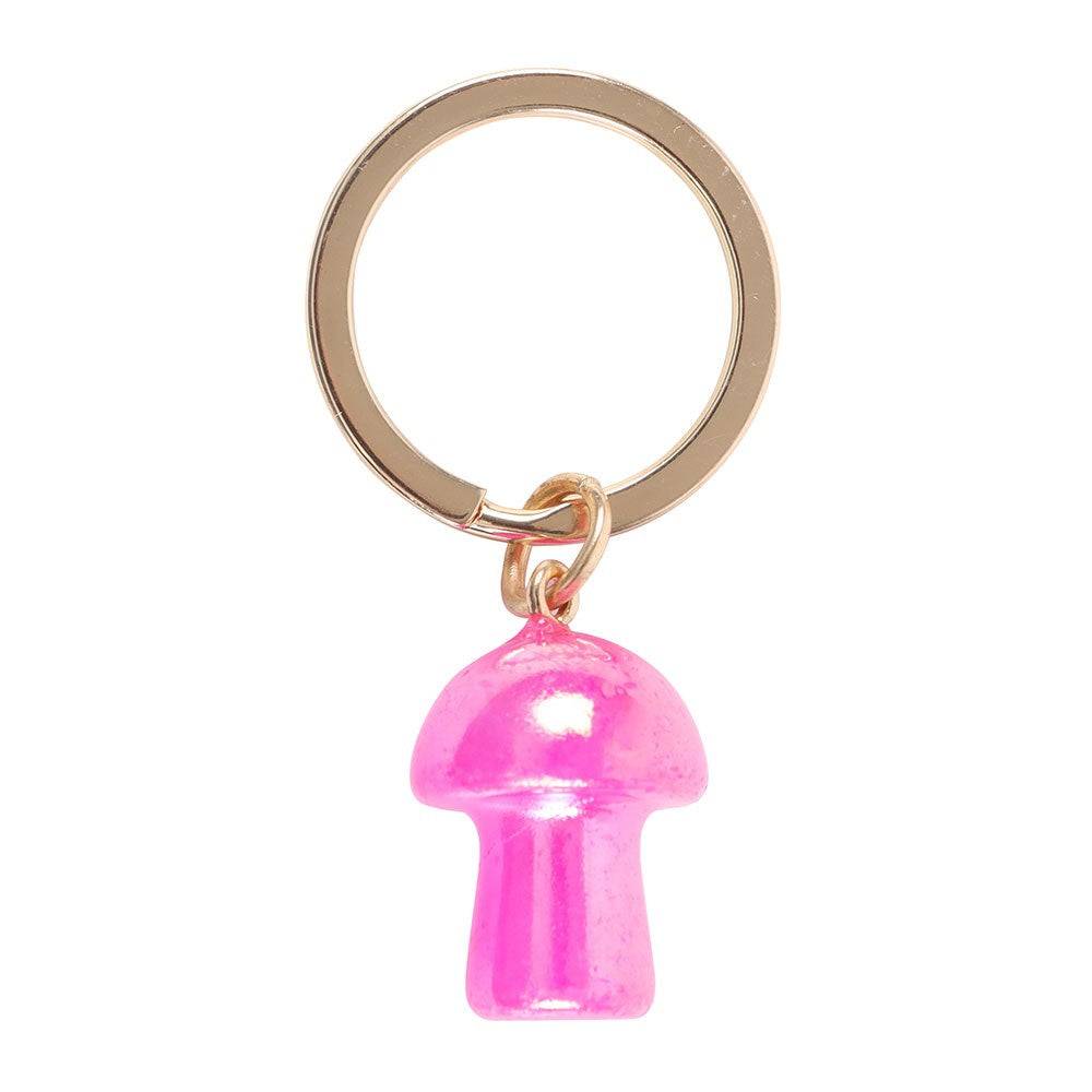 Funky Fungi Aura Crystal Mushroom Keyring, Blue, Orange, Pink Keyrings Funky Fungi Quirky Turkey Gifts