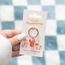 Funky Fungi Aura Crystal Mushroom Keyring, Blue, Orange, Pink Keyrings Funky Fungi Quirky Turkey Gifts