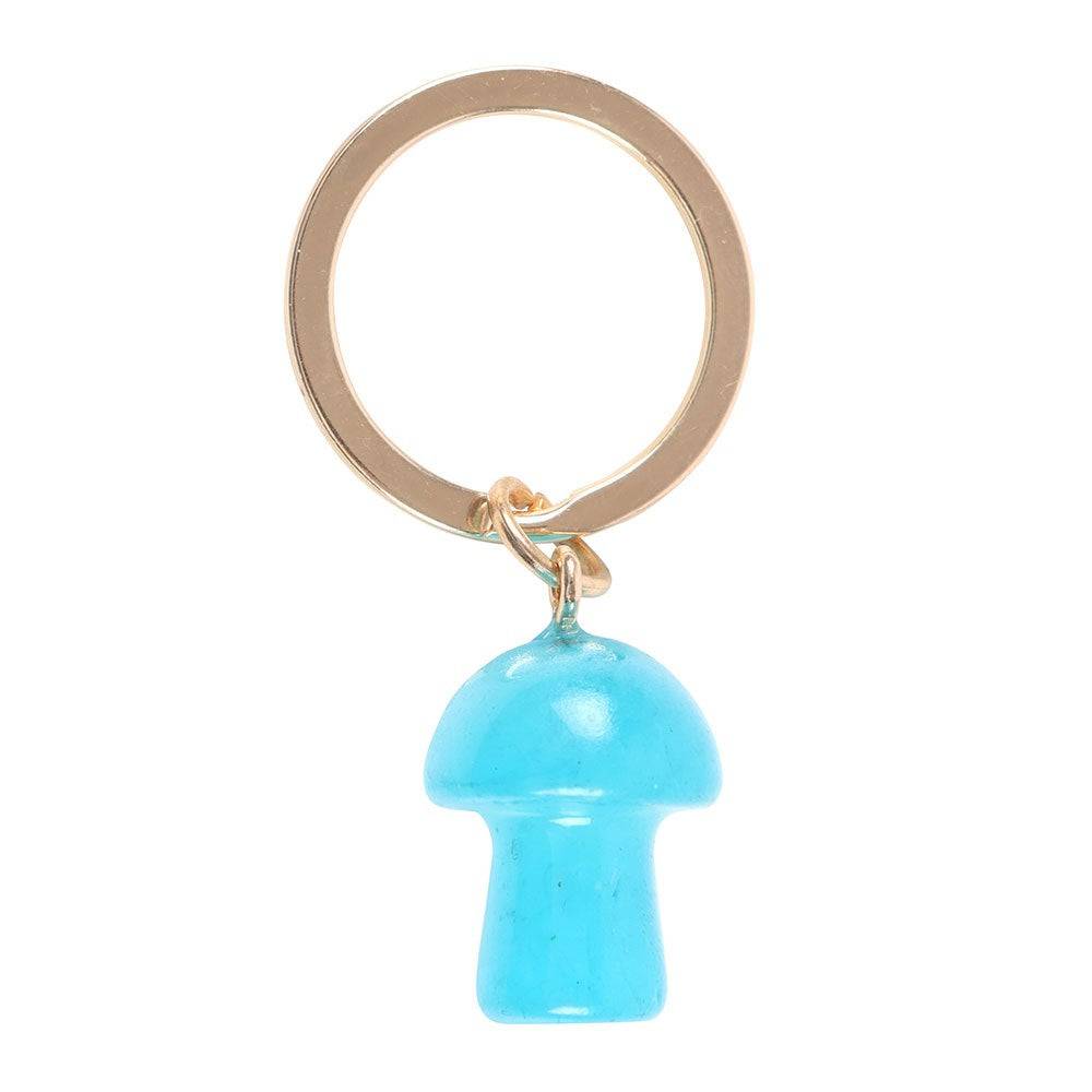 Funky Fungi Aura Crystal Mushroom Keyring, Blue, Orange, Pink Keyrings Funky Fungi Quirky Turkey Gifts
