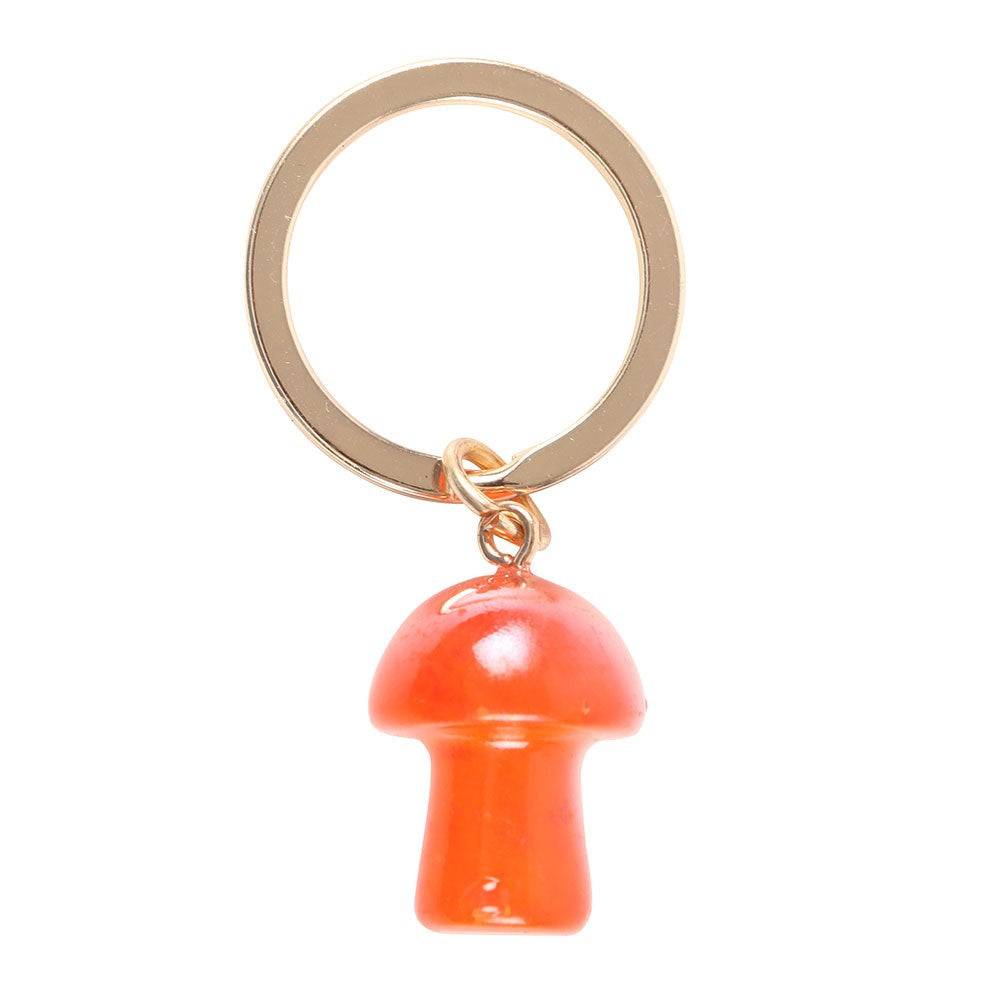 Funky Fungi Aura Crystal Mushroom Keyring, Blue, Orange, Pink Keyrings Funky Fungi Quirky Turkey Gifts