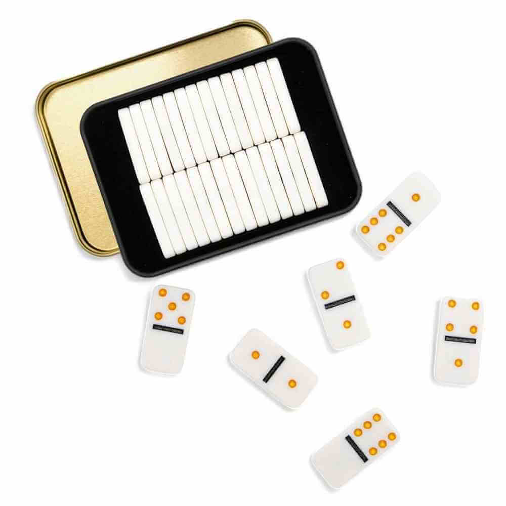 Play On, Iron and Glory Mini Travel Domino Set for Fun Games Toys and Games Iron and Glory Quirky Turkey Gifts