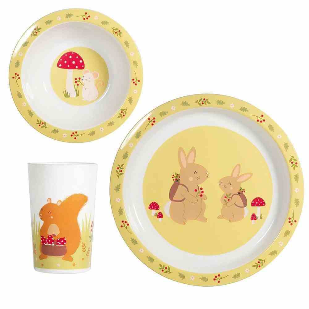 Garden Friends Kids Tableware Set Tableware & Coasters Sass and Belle Quirky Turkey Gifts