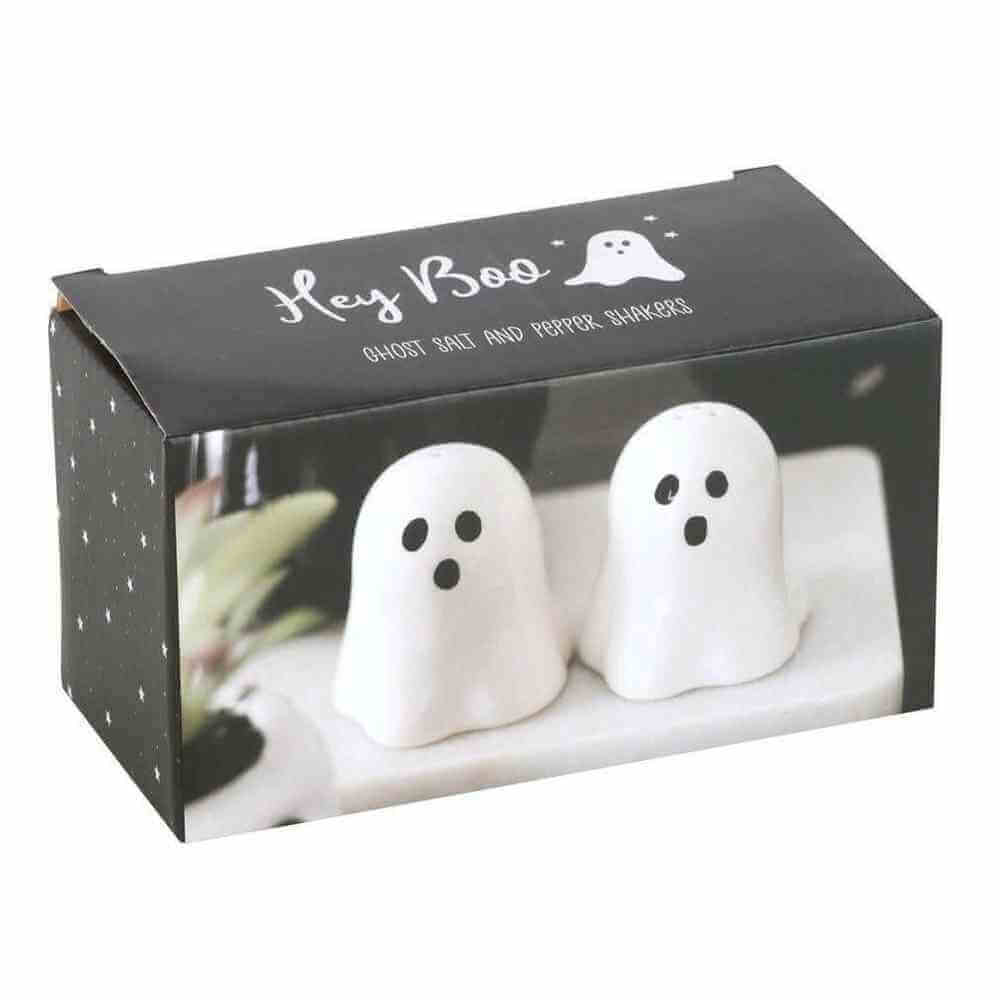 Halloween Ghost Spooky Salt and Pepper Shakers Condient Set of 2 Tableware & Coasters Spirit of equinox Quirky Turkey Gifts