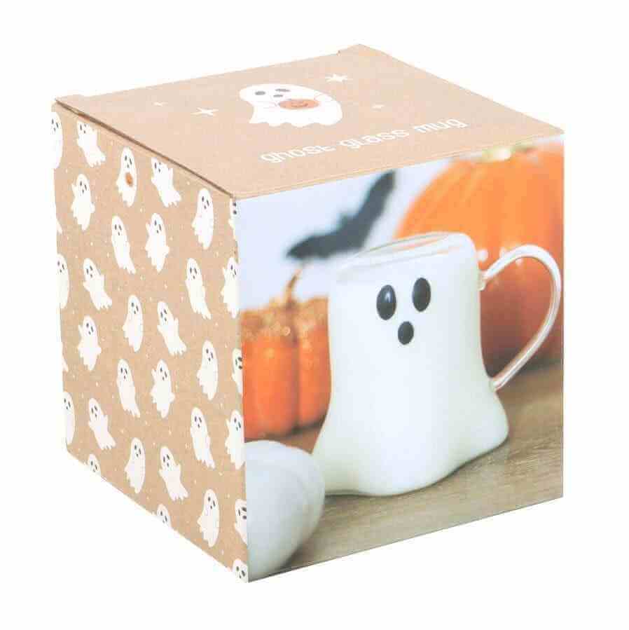 Ghost Shaped Glass Clear Mug for Halloween Season Fun Mugs & Cups Spirit of equinox Quirky Turkey Gifts