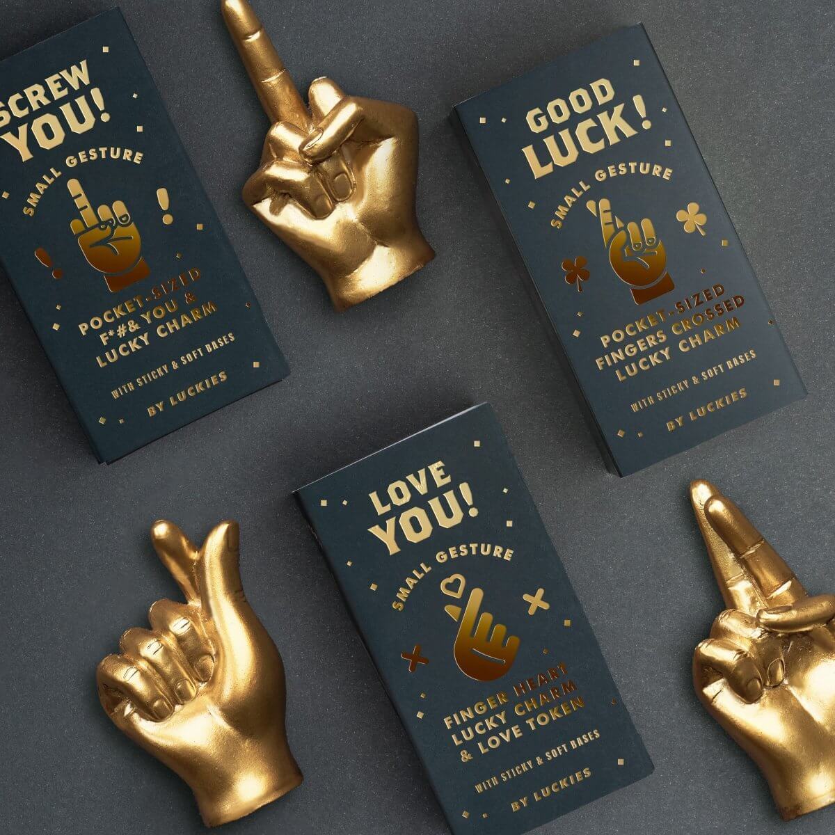 Good Luck - Golden Fingers Crossed Lucky Charm Gift Charms and Pendants Luckies Quirky Turkey Gifts