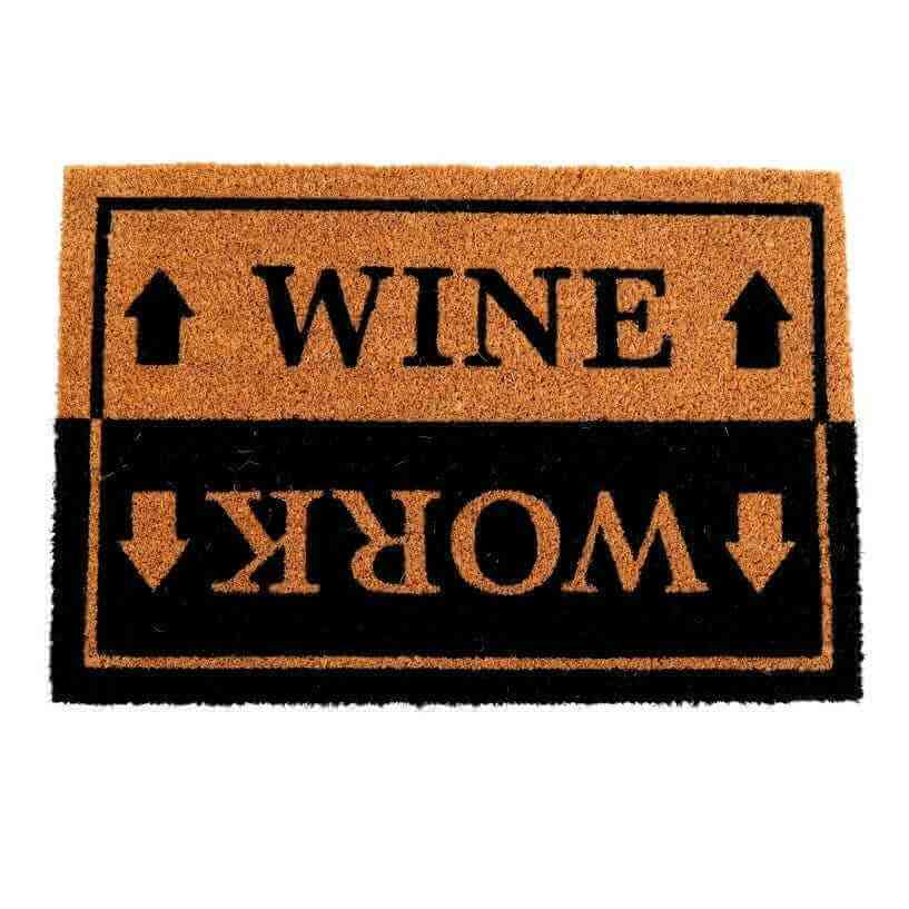 Humorous Wine or Work Doormat for Home Entryway Rugs & Doormats Spirit of equinox Quirky Turkey Gifts