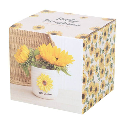 Hello Sunshine Beautiful Plant Pot with 3D Sunflower Pots & Planters Jones Home & Gifts Quirky Turkey Gifts