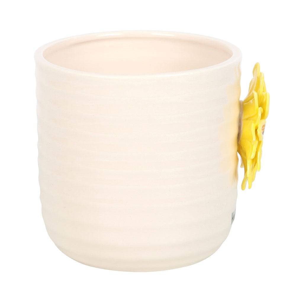 Hello Sunshine Beautiful Plant Pot with 3D Sunflower Pots & Planters Jones Home & Gifts Quirky Turkey Gifts