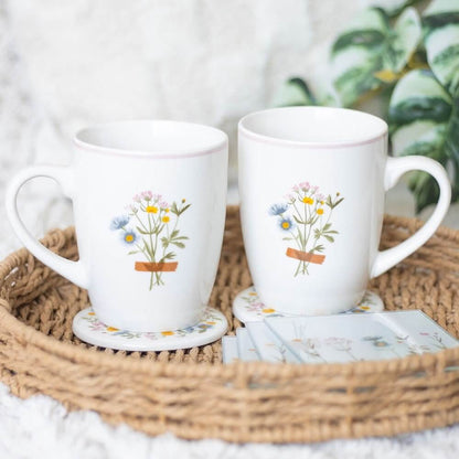 If Grandmas Were Flowers Floral Wild Flower Mug & Coaster Set Mugs & Cups Jones Home & Gifts Quirky Turkey Gifts