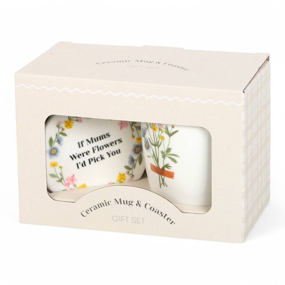 Surprise Mum on Mothers Day Ceramic Mug & Coaster Set Mugs & Cups Jones Home & Gifts Quirky Turkey Gifts