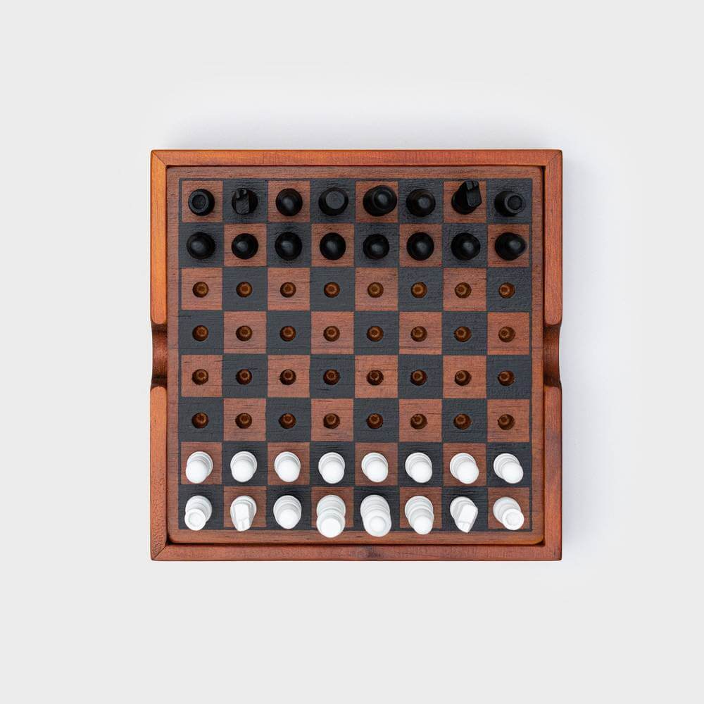 Iron & Glory Wooden 2 in 1 Games Set Chess And Checkers Toys and Games Iron and Glory Quirky Turkey Gifts