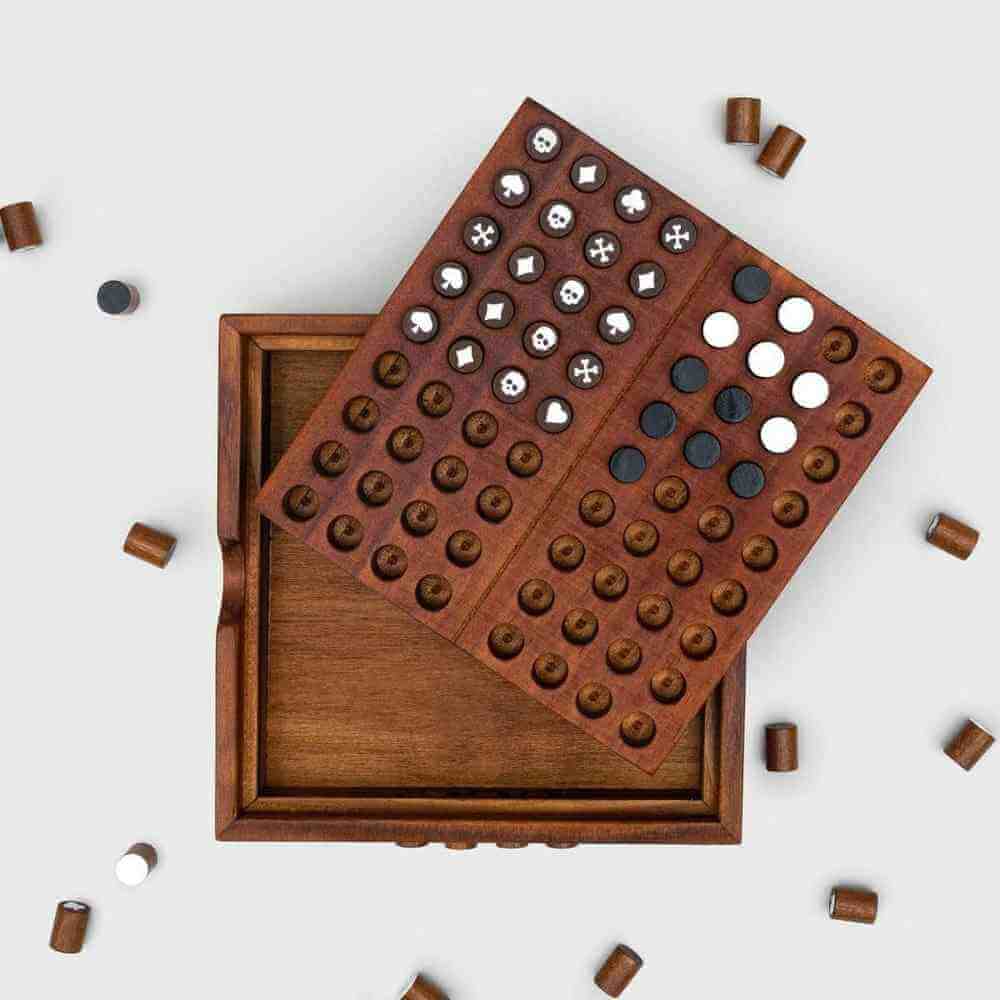 Deluxe Wooden Code Breaker, Crack a Code Brain Teaser Game Toys and Games Iron and Glory Quirky Turkey Gifts