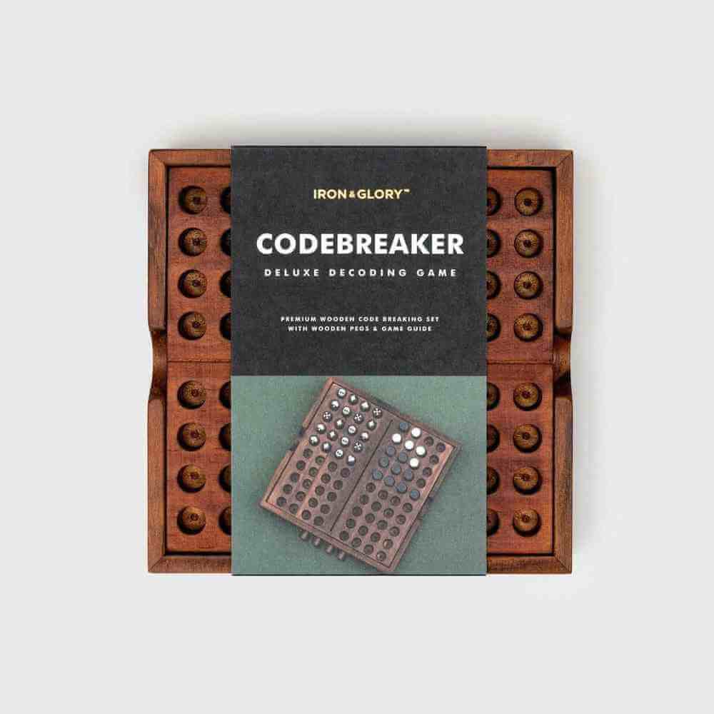 Deluxe Wooden Code Breaker, Crack a Code Brain Teaser Game Toys and Games Iron and Glory Quirky Turkey Gifts