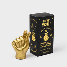 Love you - Golden Heart Fingers Lucky Charm Charms and Pendants Luckies Quirky Turkey Gifts