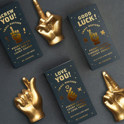 Love you - Golden Heart Fingers Lucky Charm Charms and Pendants Luckies Quirky Turkey Gifts