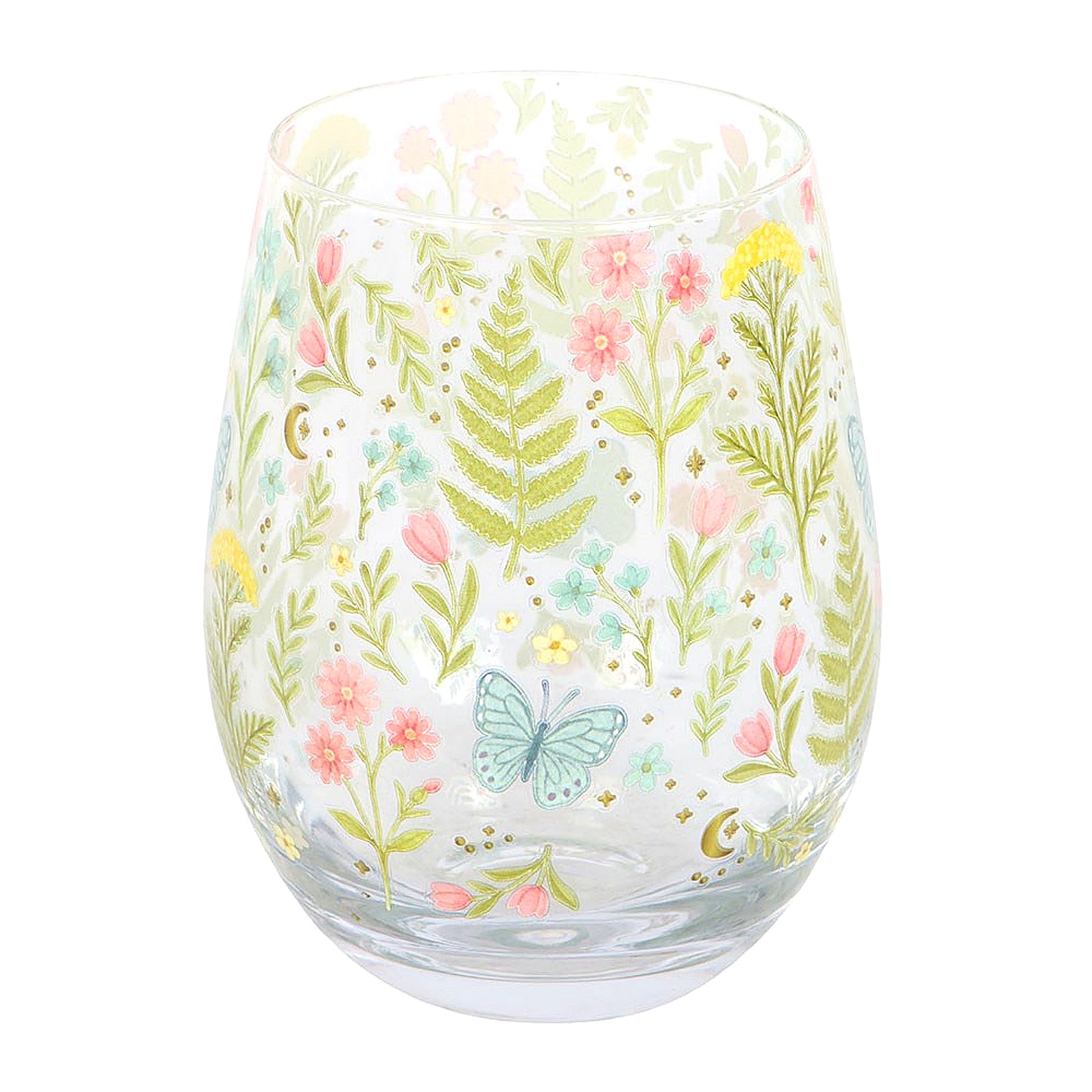 Luna Bloom Floral Stemless Glass in Gift Box Glassware and Drinkware Jones Home & Gifts Quirky Turkey Gifts