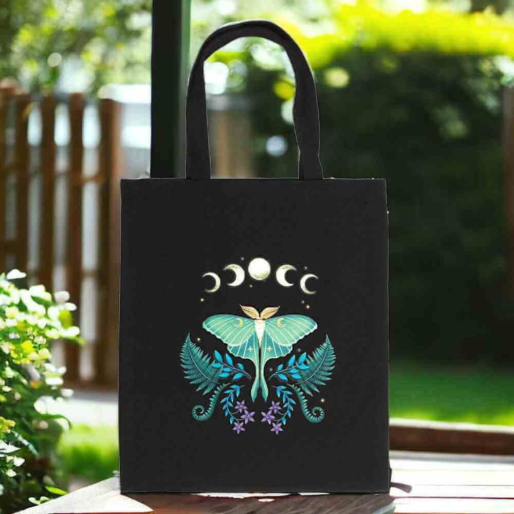 Luna Moth Polycotton Tote Bag for Everyday Use Lunch Boxes & Totes Spirit of equinox Quirky Turkey Gifts