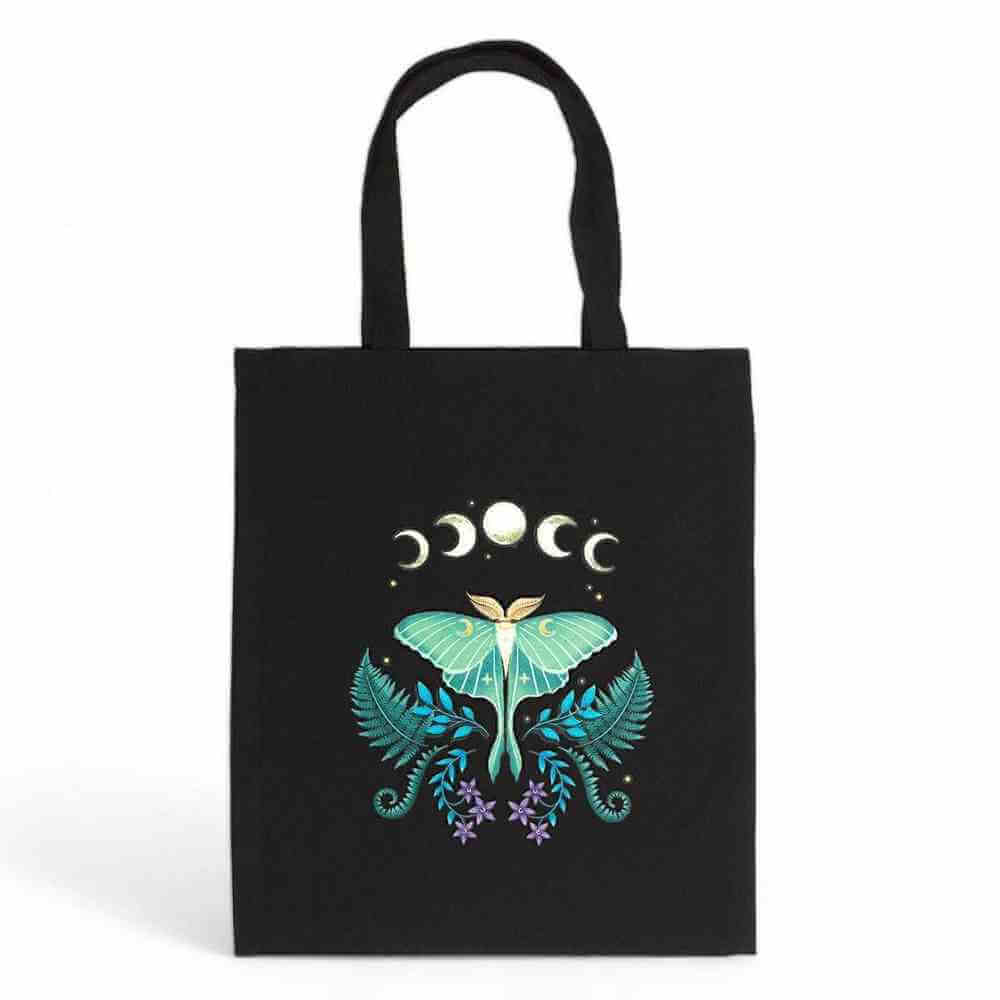 Luna Moth Polycotton Tote Bag for Everyday Use Lunch Boxes & Totes Spirit of equinox Quirky Turkey Gifts