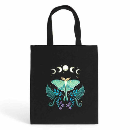 Luna Moth Polycotton Tote Bag for Everyday Use Lunch Boxes & Totes Spirit of equinox Quirky Turkey Gifts