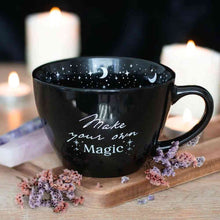 Make Your Own Magic Black Mug with Stars and Moon Design Mugs & Cups Spirit of equinox Quirky Turkey Gifts