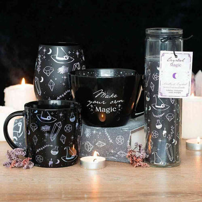 Make Your Own Magic Black Mug with Stars and Moon Design Mugs & Cups Spirit of equinox Quirky Turkey Gifts