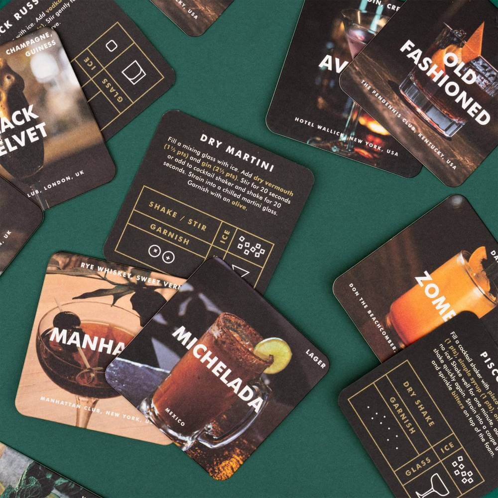 Mixologist Easily Make Your Own Cocktail 48 Coaster Set Gadgets SuckUK Quirky Turkey Gifts