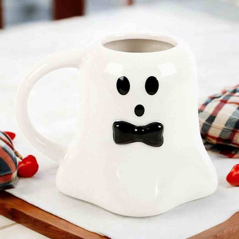 Mr And Mrs Boo Ghost Shaped Mugs For Halloween Fun Mugs & Cups Spirit of equinox Quirky Turkey Gifts