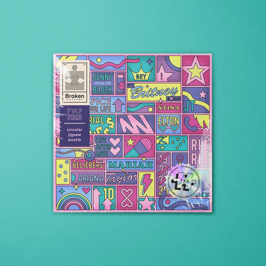 Pop Stars, Broken Records, Unique vinyl LP-shaped Jigsaw puzzles Gadgets SuckUK Quirky Turkey Gifts