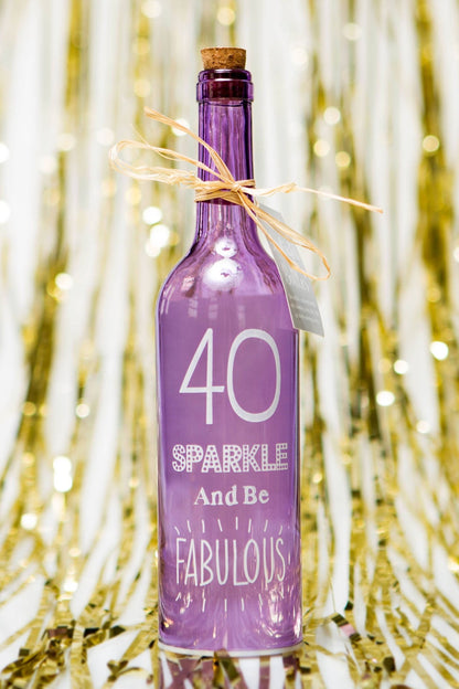 40th Birthday Starlight Bottle | LED Light Gift | Boxer Gifts Quirky Turkey Gifts