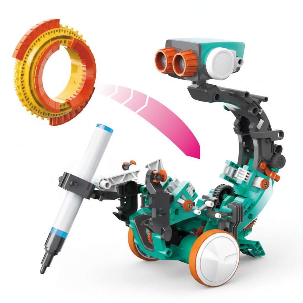 5-in-1 Mechanical Coding Robot STEM Kit | Construct & Create Quirky Turkey Gifts