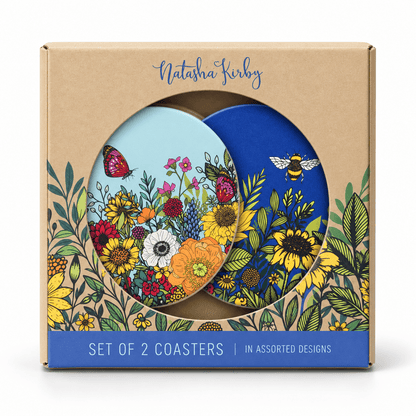 Ceramic Coasters Sunflower Bee Butterfly Flowers Floral Quirky Turkey Gifts