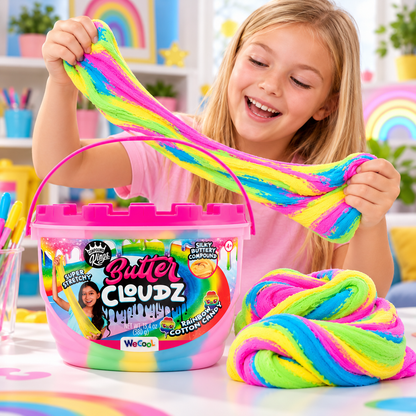 Compound Kings Butter Cloudz Swirls Rainbow Cotton Candy Slime – 380g, Ages 4+ Quirky Turkey Gifts