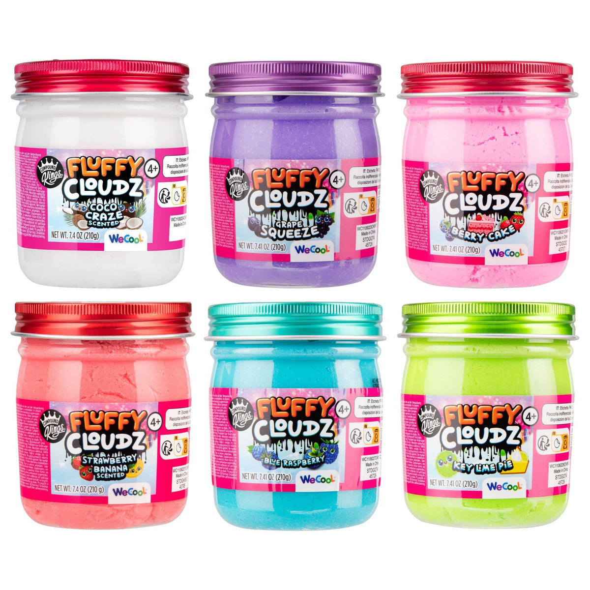 Compound Kings Fluffy Cloudz Scented Slime - 210g, Ages 4+ Quirky Turkey Gifts