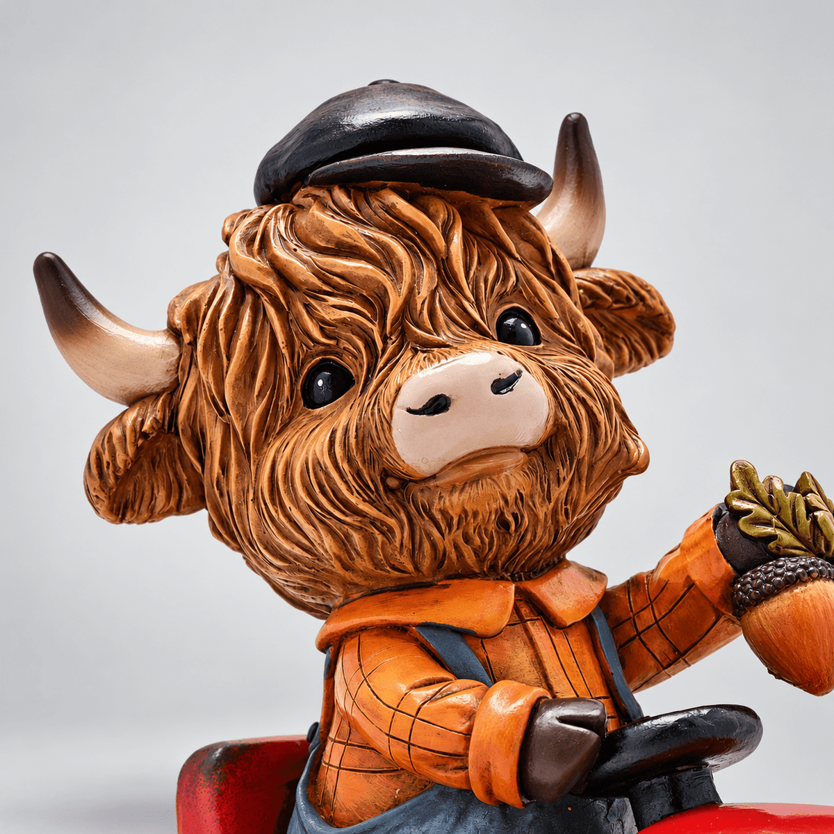 Country Living Highland Cow on Tractor Figurine Quirky Turkey Gifts