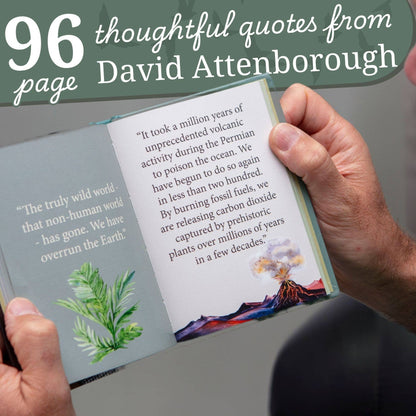Opened Words of Wisdom book page with nature quote and animal illustrations