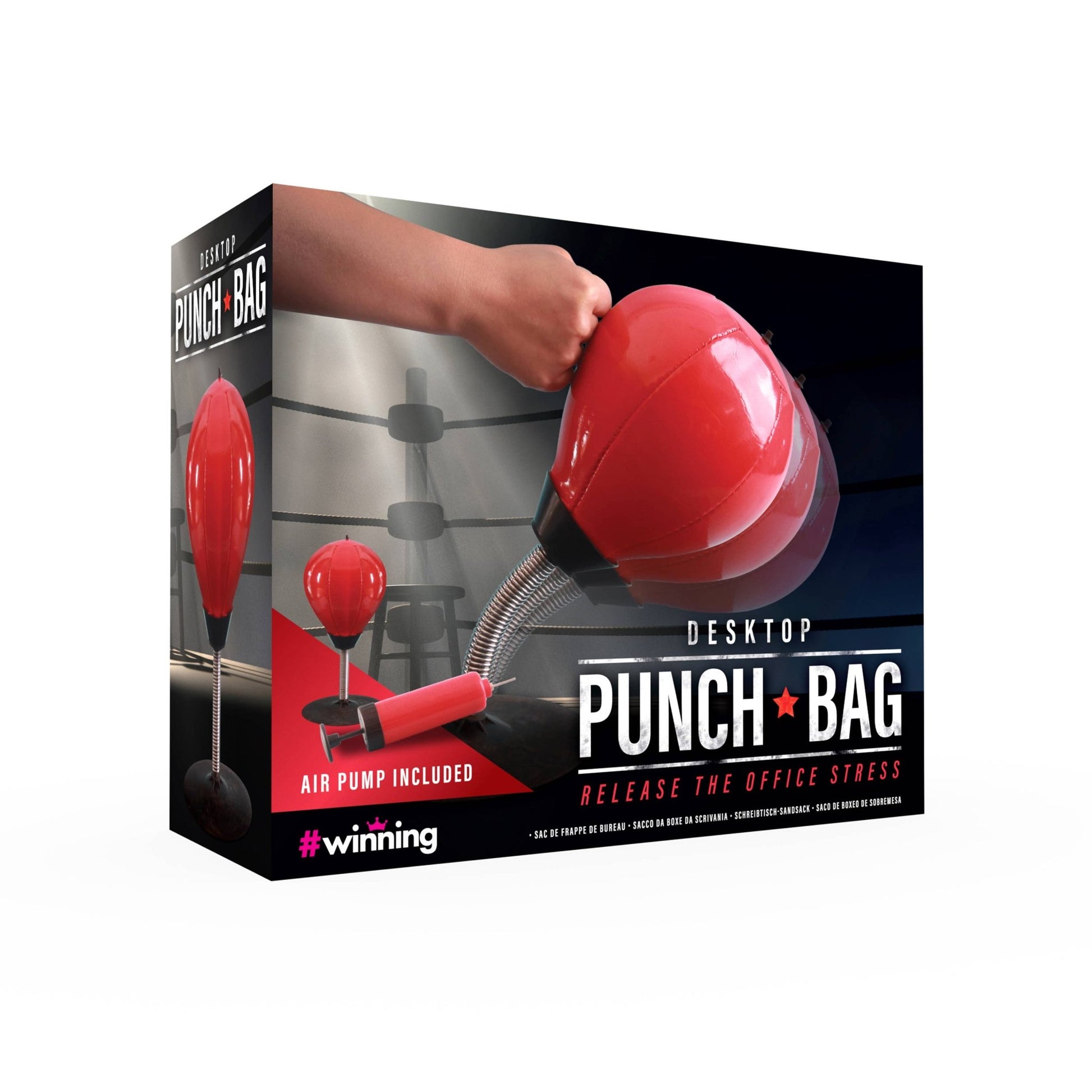 Desktop Punch Bag with Air Pump | Office Stress Relief Desk Toy Quirky Turkey Gifts