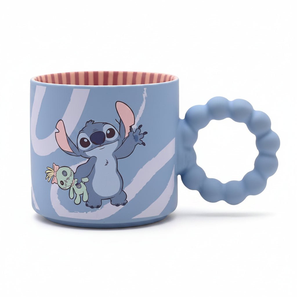 Disney Stitch Blue Bobble Handle Ceramic Mug 300ml Quirky Turkey Gifts