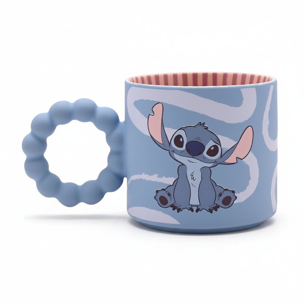 Disney Stitch Blue Bobble Handle Ceramic Mug 300ml Quirky Turkey Gifts