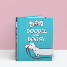 Turquoise doodle your dog gift book with cartoon dog illustration on cover
