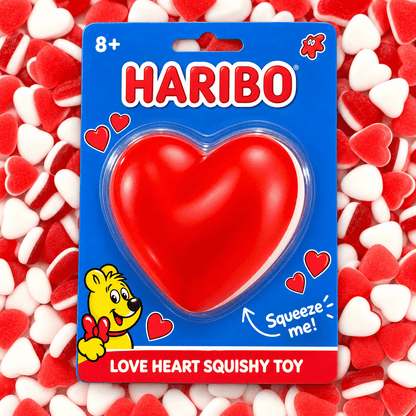 HARIBO Love Heart Squishy Toy - Maltose-Sugar Filled Squishiez Quirky Turkey Gifts