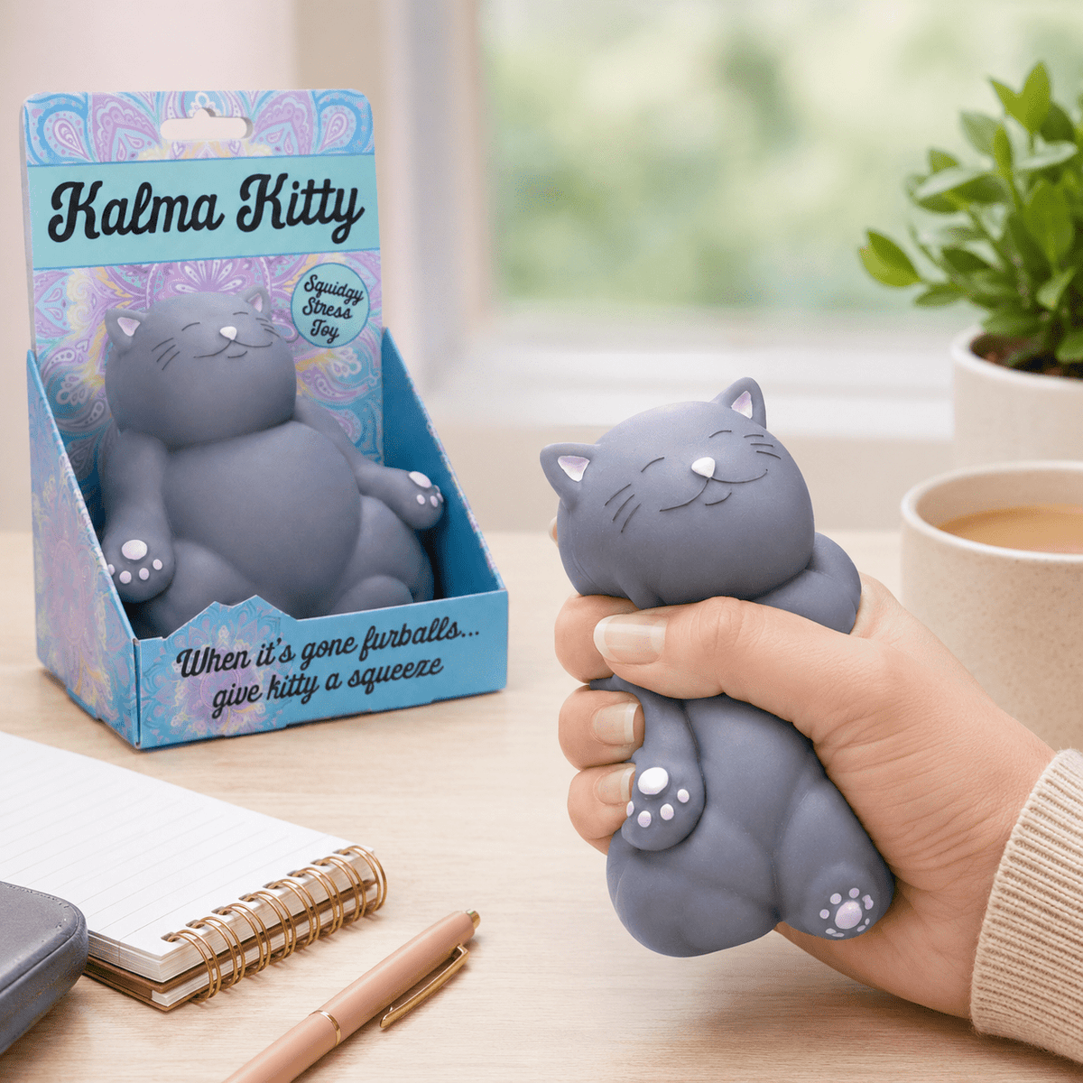 Kalma Kitty Cat Squishy Stress Toy & Fidget Toy | Boxer Gifts Quirky Turkey Gifts