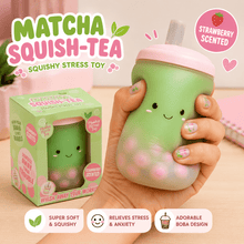 Matcha Squish-Tea Strawberry Scented Boba Squishy Toy Quirky Turkey Gifts